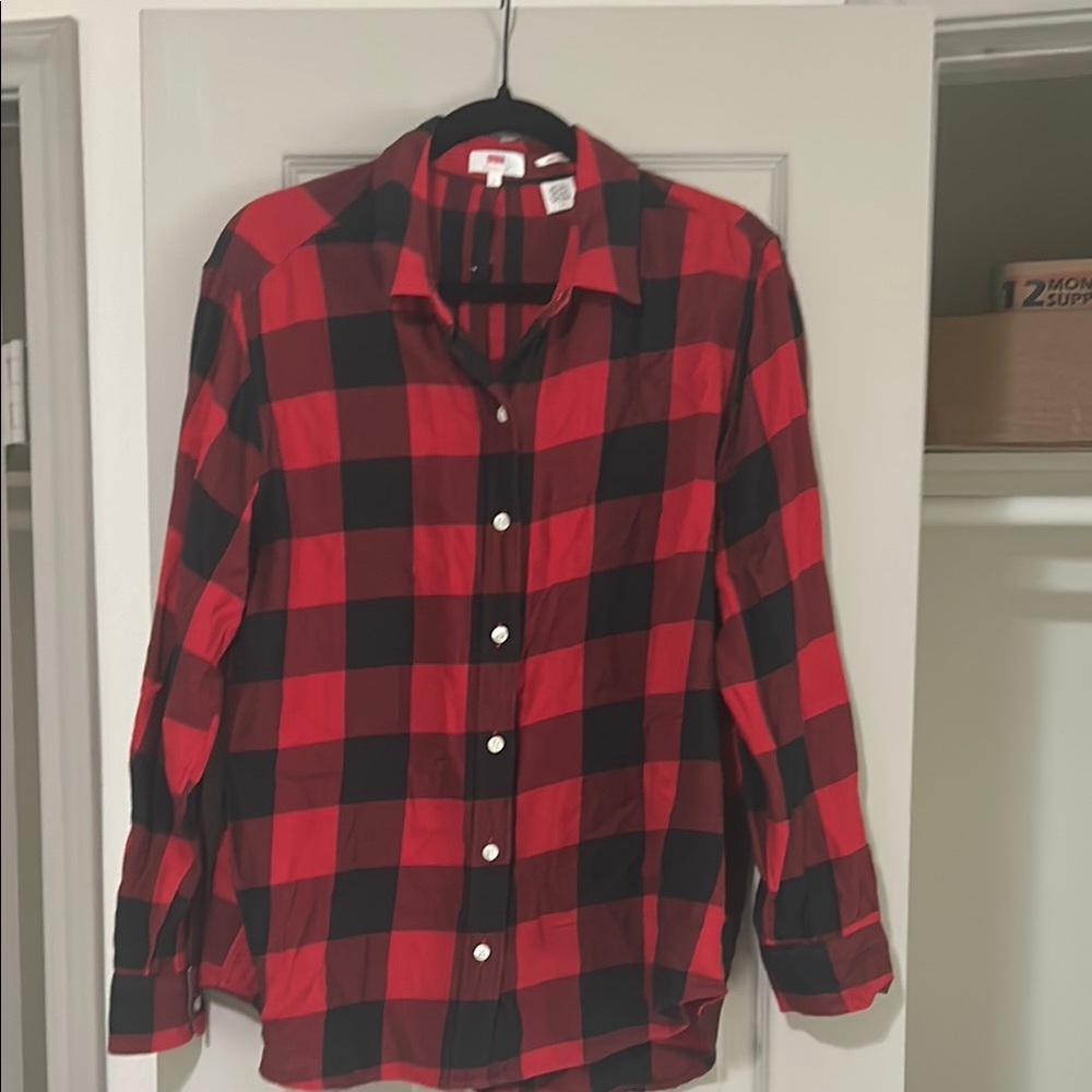 Levi's Red and Black Casual Button Down Shirt